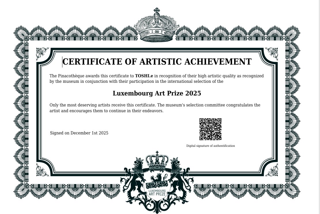 Luxembourg Art Prize 2025 証書